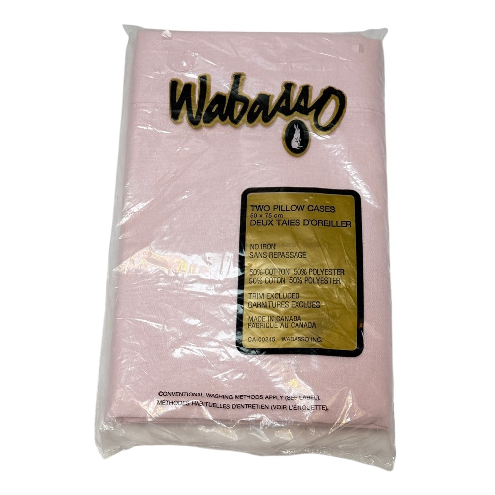 Wabasso Pillowcases Pink New Vintage Set of 2 Standard Size